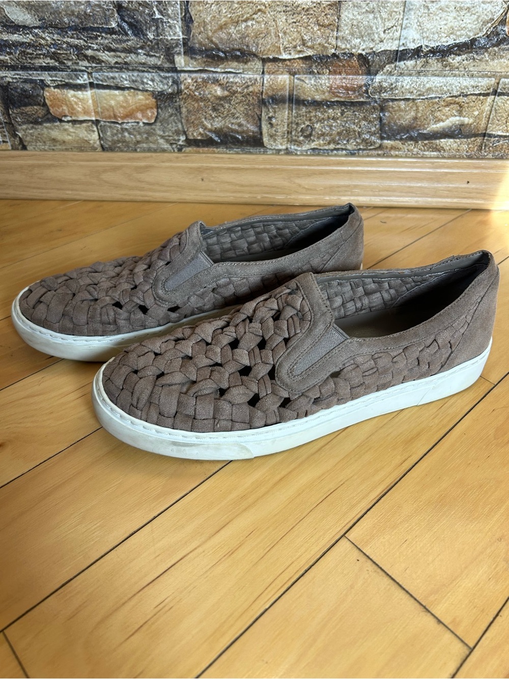 Woven Slip-On Suede I.State Sneakers in Taupe for Women Size 8 (38).
